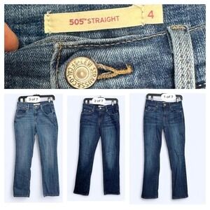 Levi's 505 Straight Jeans‎ Bundle Sz 4 Dark & Medium Wash Denim Lot of 3 Casual